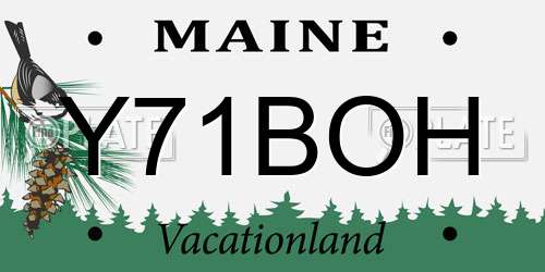 Y71BOH Maine License Plate