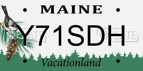 Y71SDH Maine License Plate