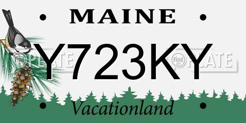 Y723KY Maine License Plate