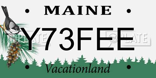 Y73FEE Maine License Plate