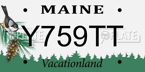 Y759TT Maine License Plate