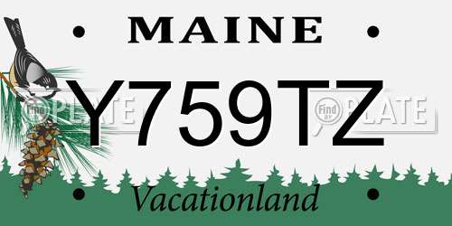 Y759TZ Maine License Plate