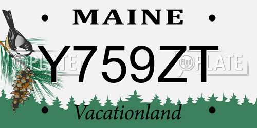 Y759ZT Maine License Plate
