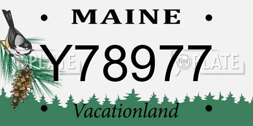 Y78977 Maine License Plate
