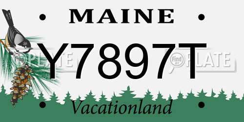 Y7897T Maine License Plate