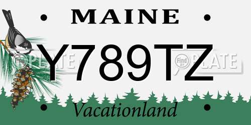 Y789TZ Maine License Plate