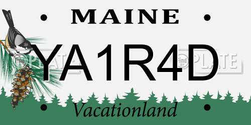YA1R4D Maine License Plate
