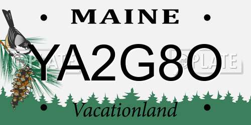 YA2G8O Maine License Plate