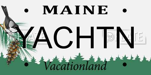 YACHTN Maine License Plate