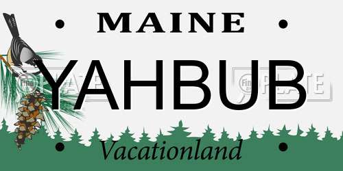 YAHBUB Maine License Plate