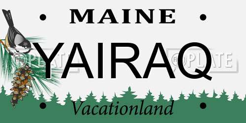 YAIRAQ Maine License Plate