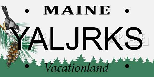 YALJRKS Maine License Plate