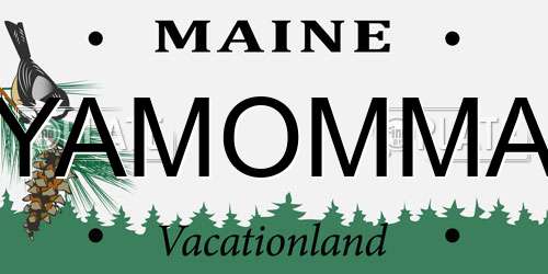YAMOMMA Maine License Plate