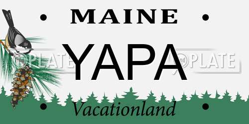 YAPA Maine License Plate