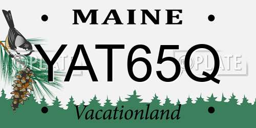 YAT65Q Maine License Plate