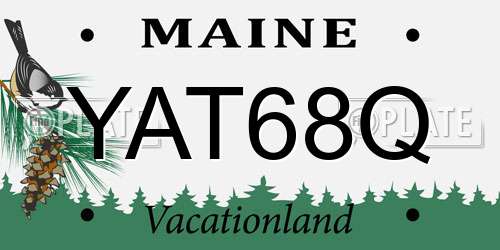 YAT68Q Maine License Plate