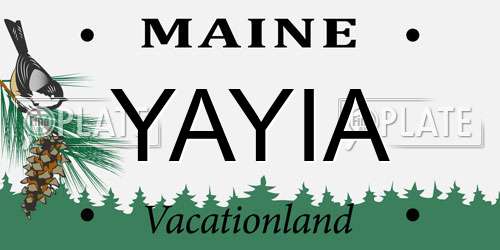 YAYIA Maine License Plate