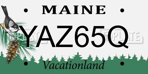 YAZ65Q Maine License Plate