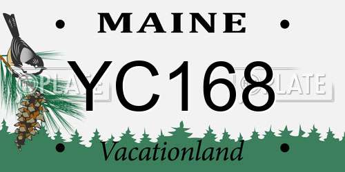 YC168 Maine License Plate