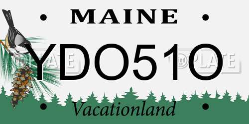 YDO51O Maine License Plate
