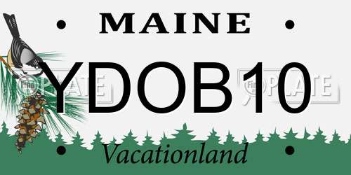 YDOB10 Maine License Plate