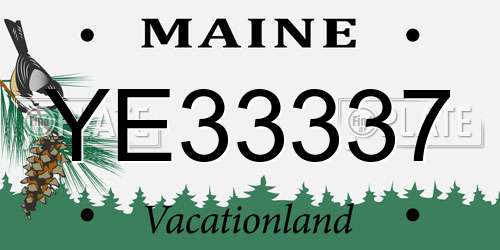 YE33337 Maine License Plate