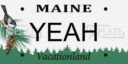 YEAH Maine License Plate