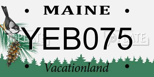 YEB075 Maine License Plate