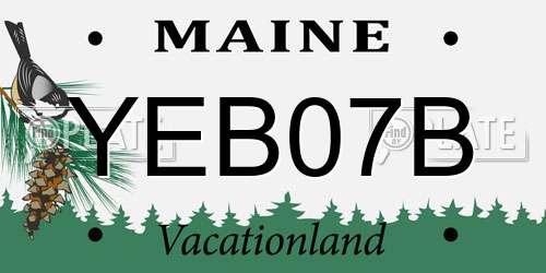 YEB07B Maine License Plate