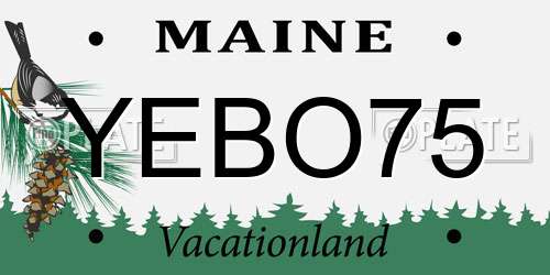 YEBO75 Maine License Plate