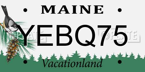 YEBQ75 Maine License Plate
