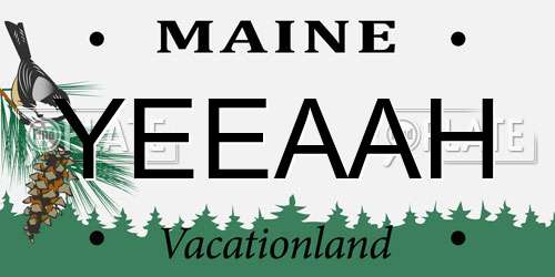 YEEAAH Maine License Plate