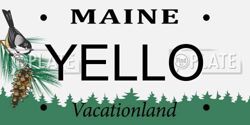 YELLO Maine License Plate