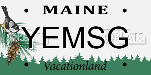 YEMSG Maine License Plate