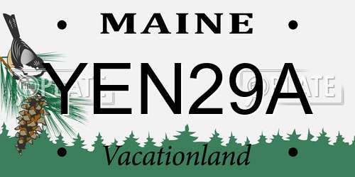 YEN29A Maine License Plate