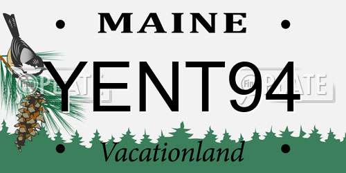 YENT94 Maine License Plate