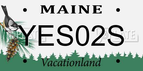 YES02S Maine License Plate