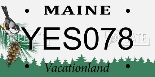 YES078 Maine License Plate