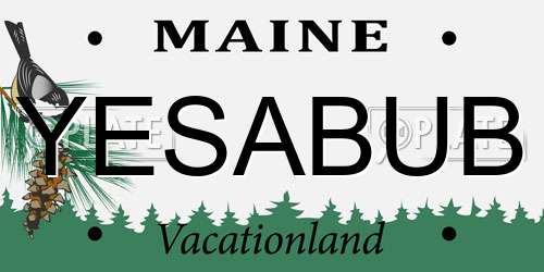 YESABUB Maine License Plate