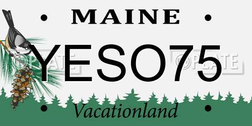 YESO75 Maine License Plate