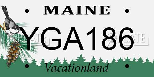 YGA186 Maine License Plate