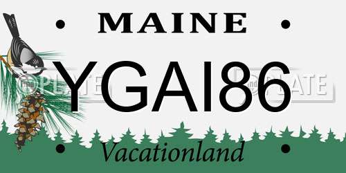 YGAI86 Maine License Plate