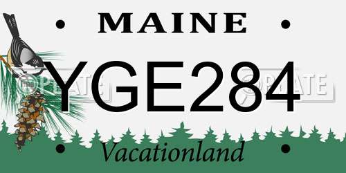 YGE284 Maine License Plate