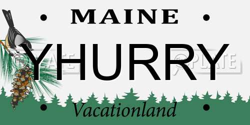 YHURRY Maine License Plate