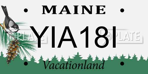 YIA18I Maine License Plate