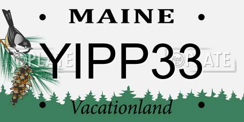 YIPP33 Maine License Plate