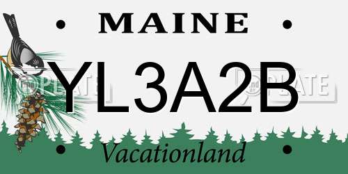 YL3A2B Maine License Plate