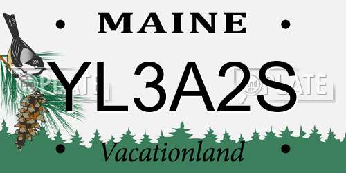 YL3A2S Maine License Plate