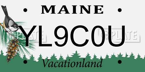 YL9C0U Maine License Plate