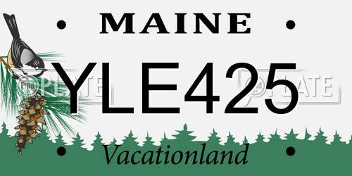 YLE425 Maine License Plate